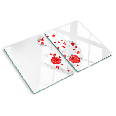 Planche à découper en verre Bulles de framboise dans l'eau