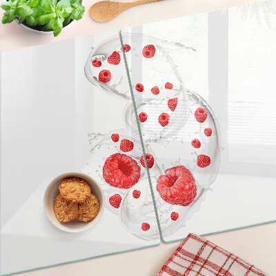 Planche à découper en verre Bulles de framboise dans l'eau