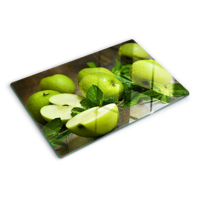 Planche à découper verre Pommes vertes à la menthe
