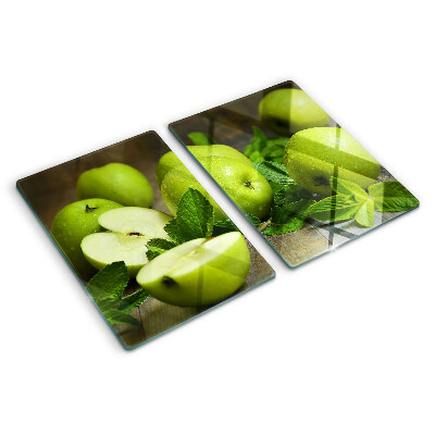 Planche à découper verre Pommes vertes à la menthe