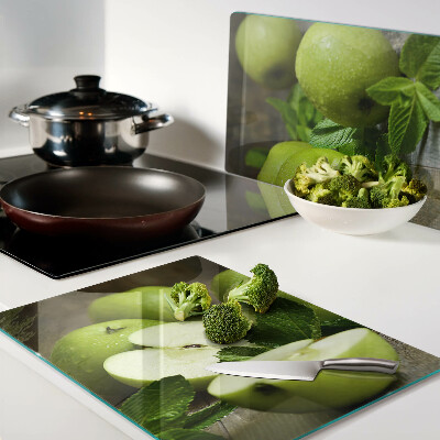 Planche à découper verre Pommes vertes à la menthe