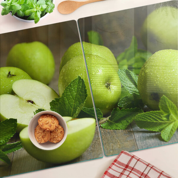 Planche à découper verre Pommes vertes à la menthe