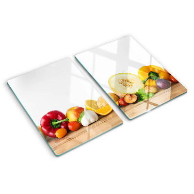 Planche à découper verre Fruits sur une planche