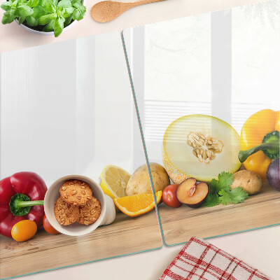 Planche à découper verre Fruits sur une planche