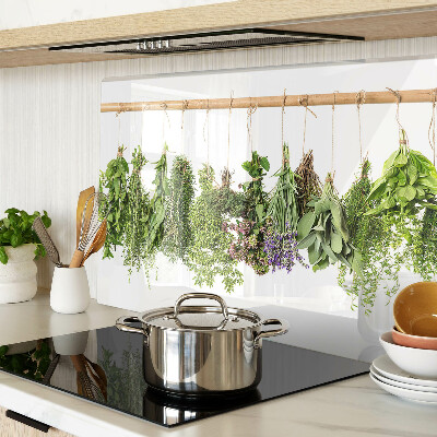Planche à découper en verre Herbes séchées sur une ficelle