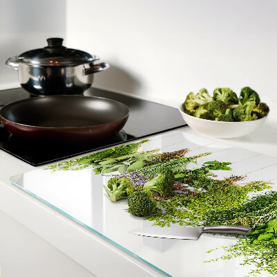 Planche à découper verre Herbes en pots suspendus