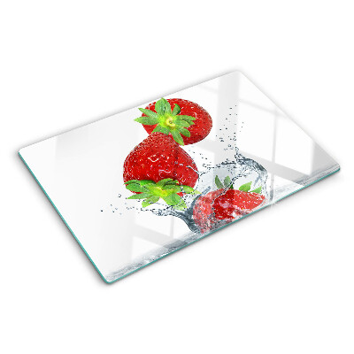 Planche à découper verre Fraises à l'eau