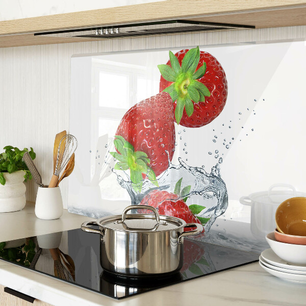 Planche à découper verre Fraises à l'eau