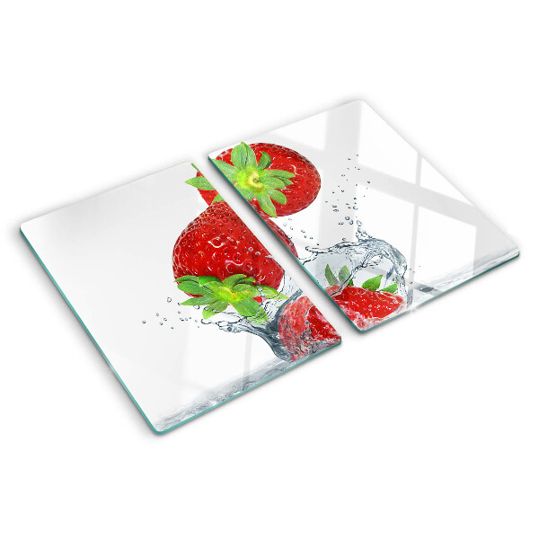 Planche à découper verre Fraises à l'eau