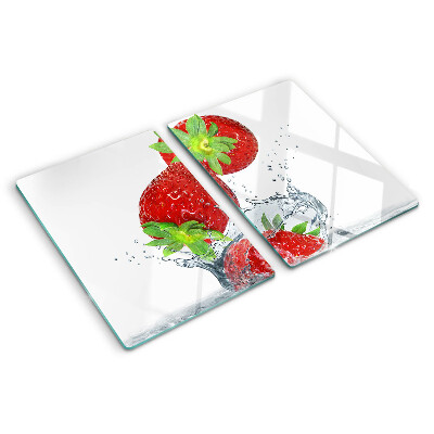Planche à découper verre Fraises à l'eau