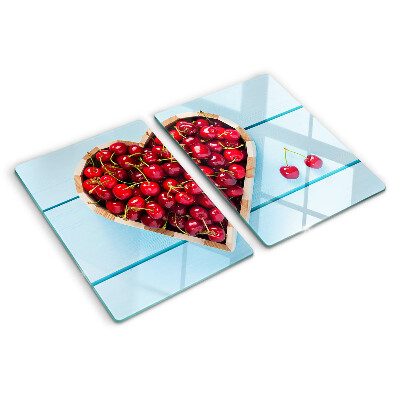 Planche à découper verre Cerises au coeur