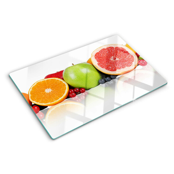 Planche à découper verre Agrumes aux couleurs pastel