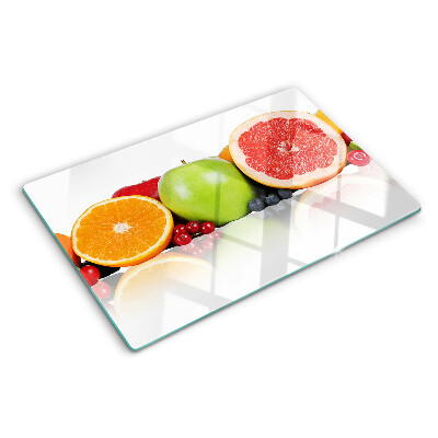 Planche à découper verre Agrumes aux couleurs pastel