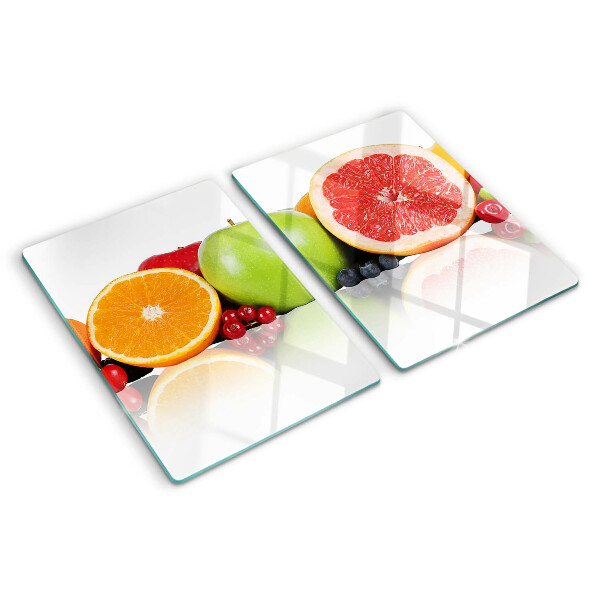 Planche à découper verre Agrumes aux couleurs pastel