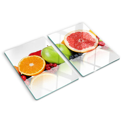 Planche à découper verre Agrumes aux couleurs pastel