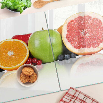 Planche à découper verre Agrumes aux couleurs pastel