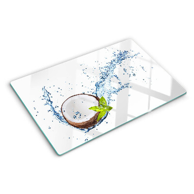 Planche à découper verre Noix de coco à l'eau et à la menthe