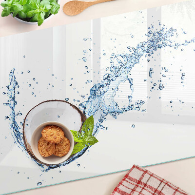 Planche à découper verre Noix de coco à l'eau et à la menthe