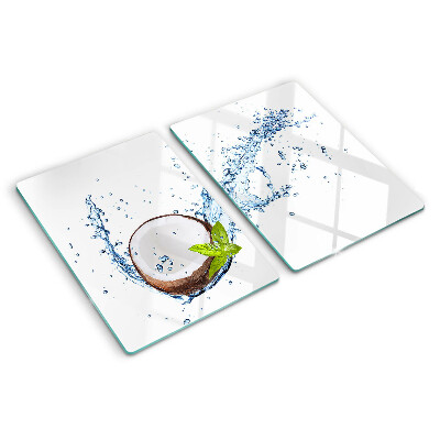 Planche à découper verre Noix de coco à l'eau et à la menthe