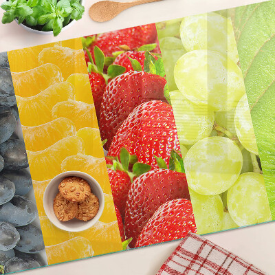 Planche à découper en verre Fruits rayés