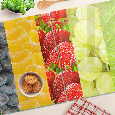 Planche à découper en verre Fruits rayés