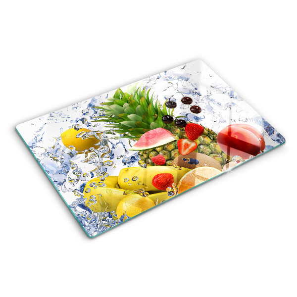 Planche à découper en verre Fruits dans l'eau