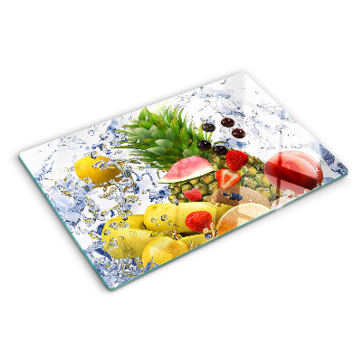 Planche à découper en verre Fruits dans l'eau