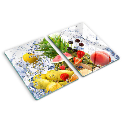 Planche à découper en verre Fruits dans l'eau