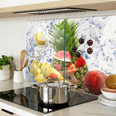 Planche à découper en verre Fruits dans l'eau