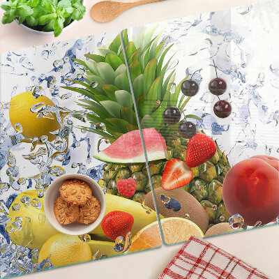 Planche à découper en verre Fruits dans l'eau