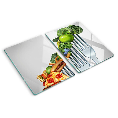 Planche à découper verre Nourriture sur une fourchette