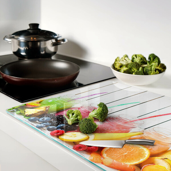 Planche à découper en verre Cocktails de fruits avec ajouts