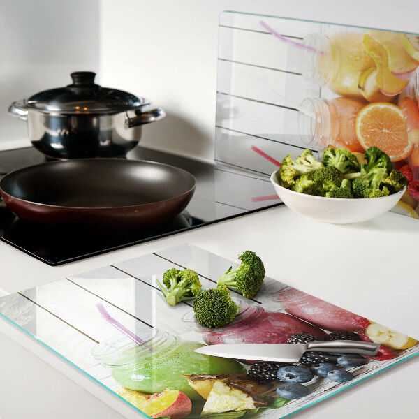 Planche à découper en verre Cocktails de fruits avec ajouts