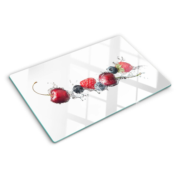 Planche à découper en verre Fruits dans l'eau