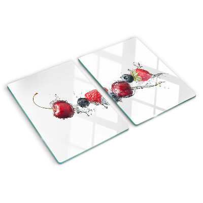 Planche à découper en verre Fruits dans l'eau