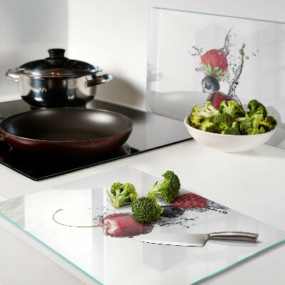 Planche à découper en verre Fruits dans l'eau
