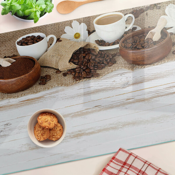 Planche à découper en verre Café et grains de café