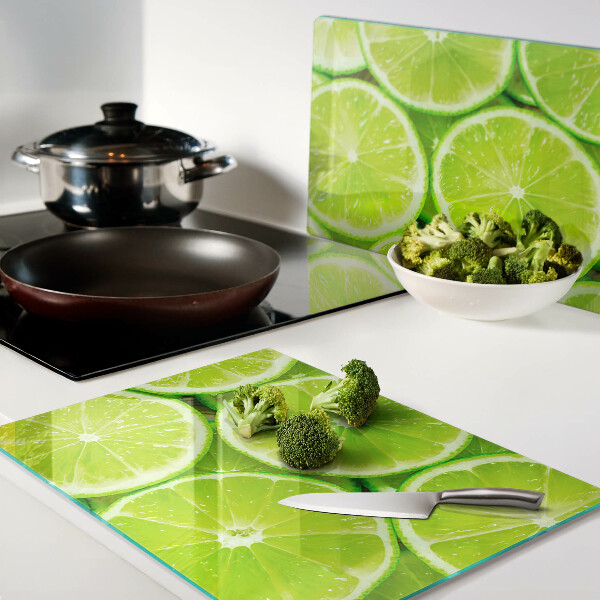 Planche à découper verre tranches de citron vert