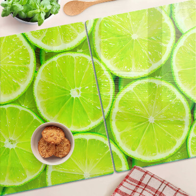 Planche à découper verre tranches de citron vert