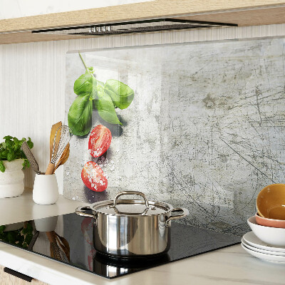 Planche à découper en verre Tomates au basilic et au sel