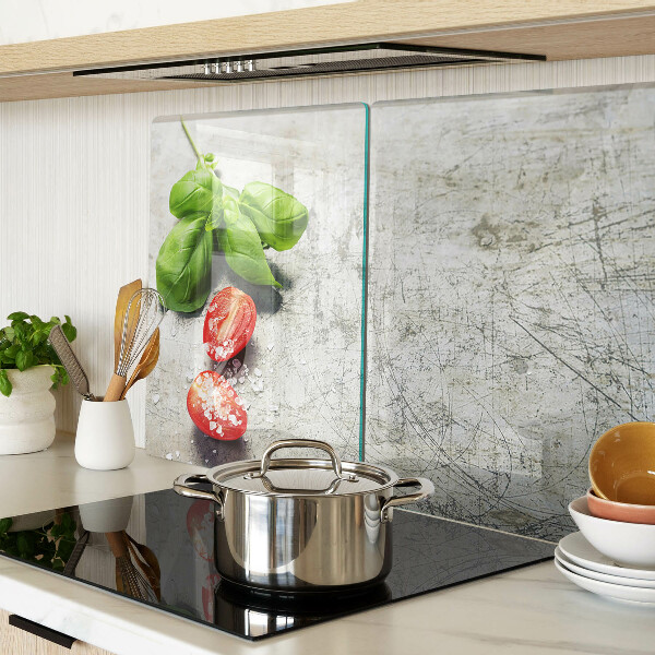 Planche à découper en verre Tomates au basilic et au sel