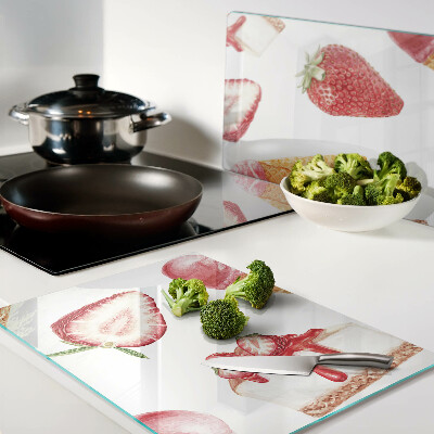 Planche à découper en verre Glace et fraises