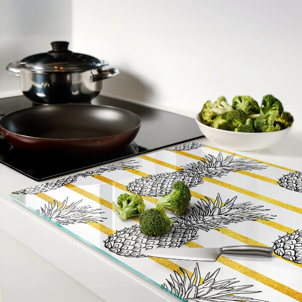 Planche à découper verre Ananas en lanières