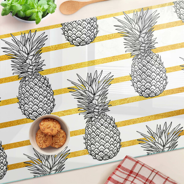 Planche à découper verre Ananas en lanières