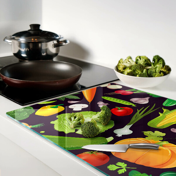 Planche à découper verre Légumes et herbes