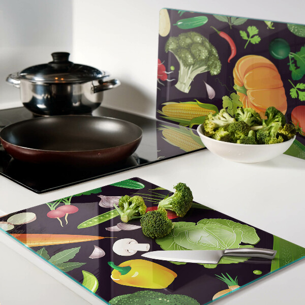 Planche à découper verre Légumes et herbes