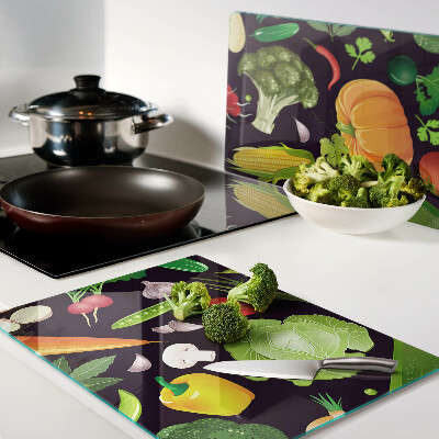 Planche à découper verre Légumes et herbes