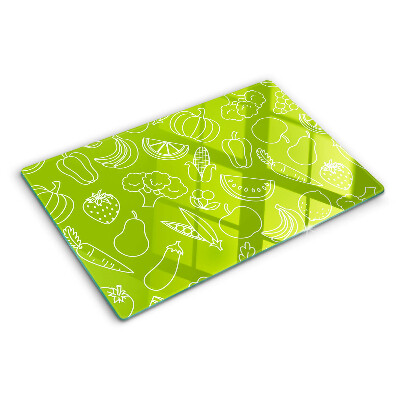 Planche à découper en verre Thème des fruits et légumes