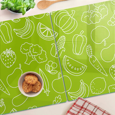 Planche à découper en verre Thème des fruits et légumes