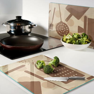 Planche à découper verre Accessoires de cuisine de style rétro